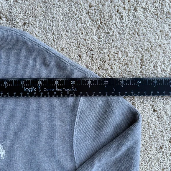 Polo Ralph Lauren Mens XXL Gray Quarter Zip Pullover Sweater Cotton Pony Logo - Picture 6 of 9